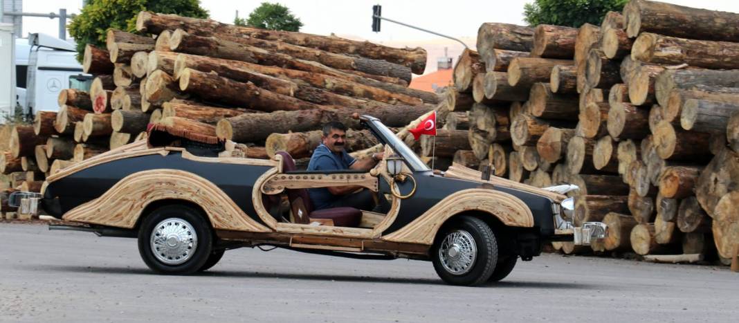 Saz yapımında kullanılan ağaçlarla araba yaptılar 12